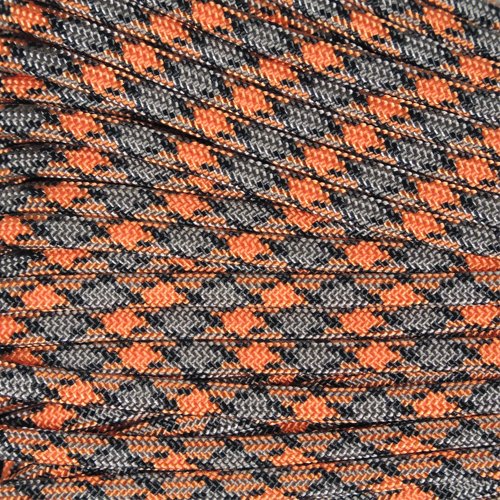 PARACORD PLANET 10 Feet Nylon 550Lb Type Iii 7 Strand Paracord Orange & Grey Camo โ image 1