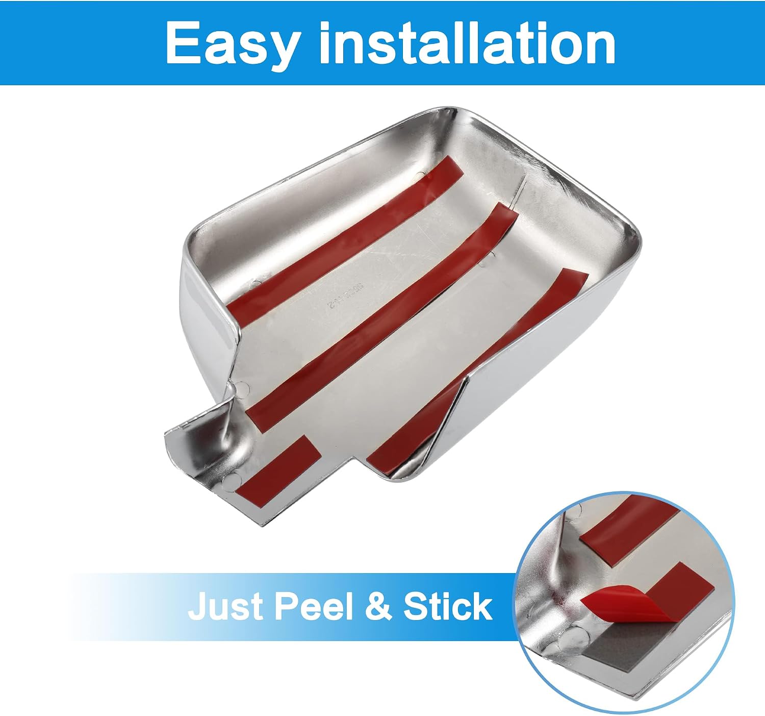 TOP-VIGOR Full Mirror Covers Overlay Compatible with Ford F150 2004 2005 2006 2007 2008, Lincoln Mark LT 2006 2007 2008, 2pcs Chrome Plated Mirror Caps Replacement for Left & Right Side