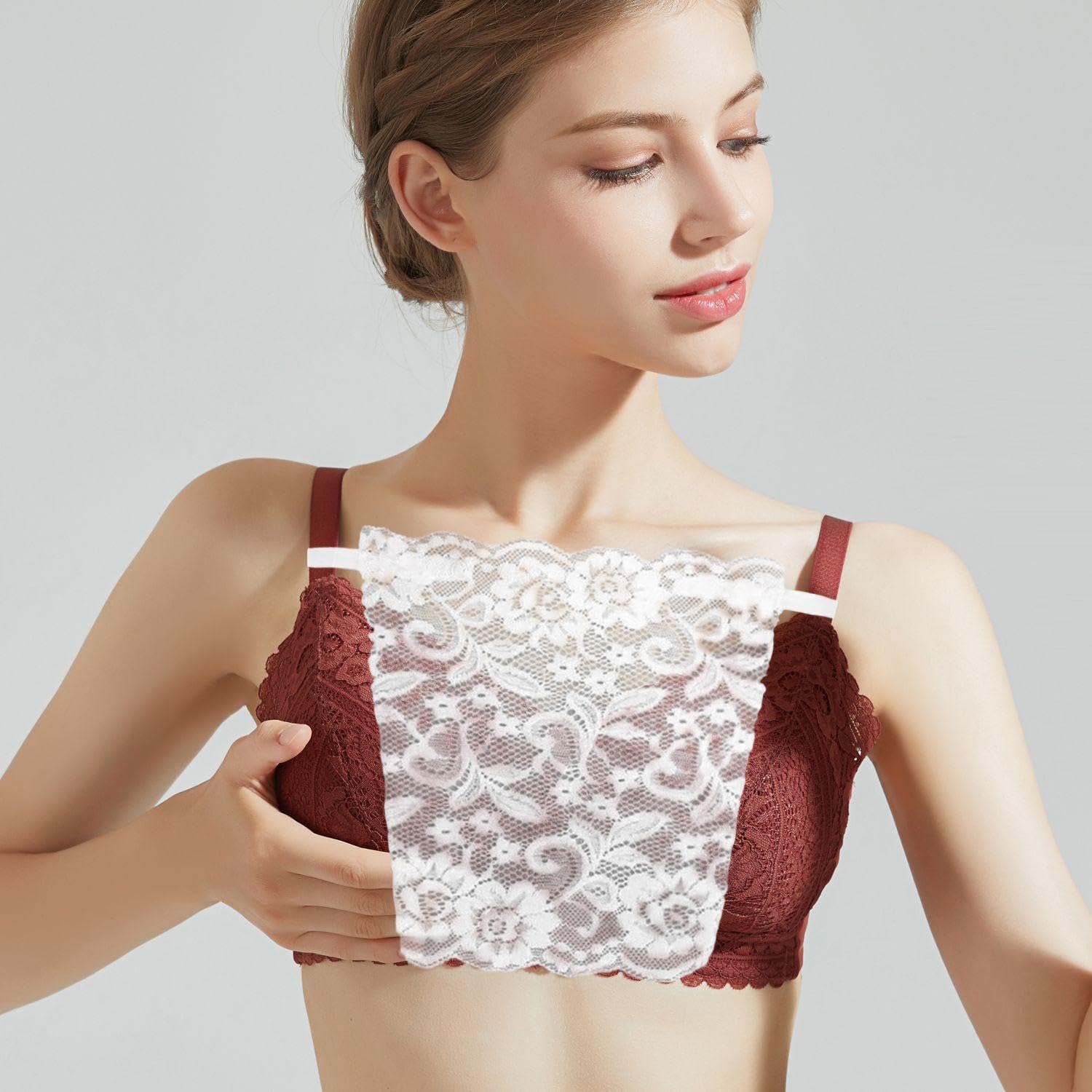6 Piezas De Encaje Sin Tirantes, Accesorios De Ropa Para Mujeres, Elees Sin Tirantes, Adecuados Para Chalecos Y Vestidos.