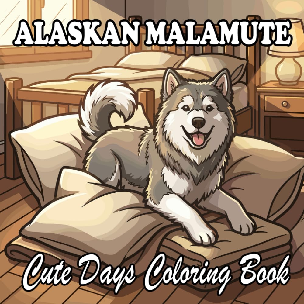 Alaskan Malamute Coloring Book: Cute & Cozy Alaskan Malamutes for Kids and Adults