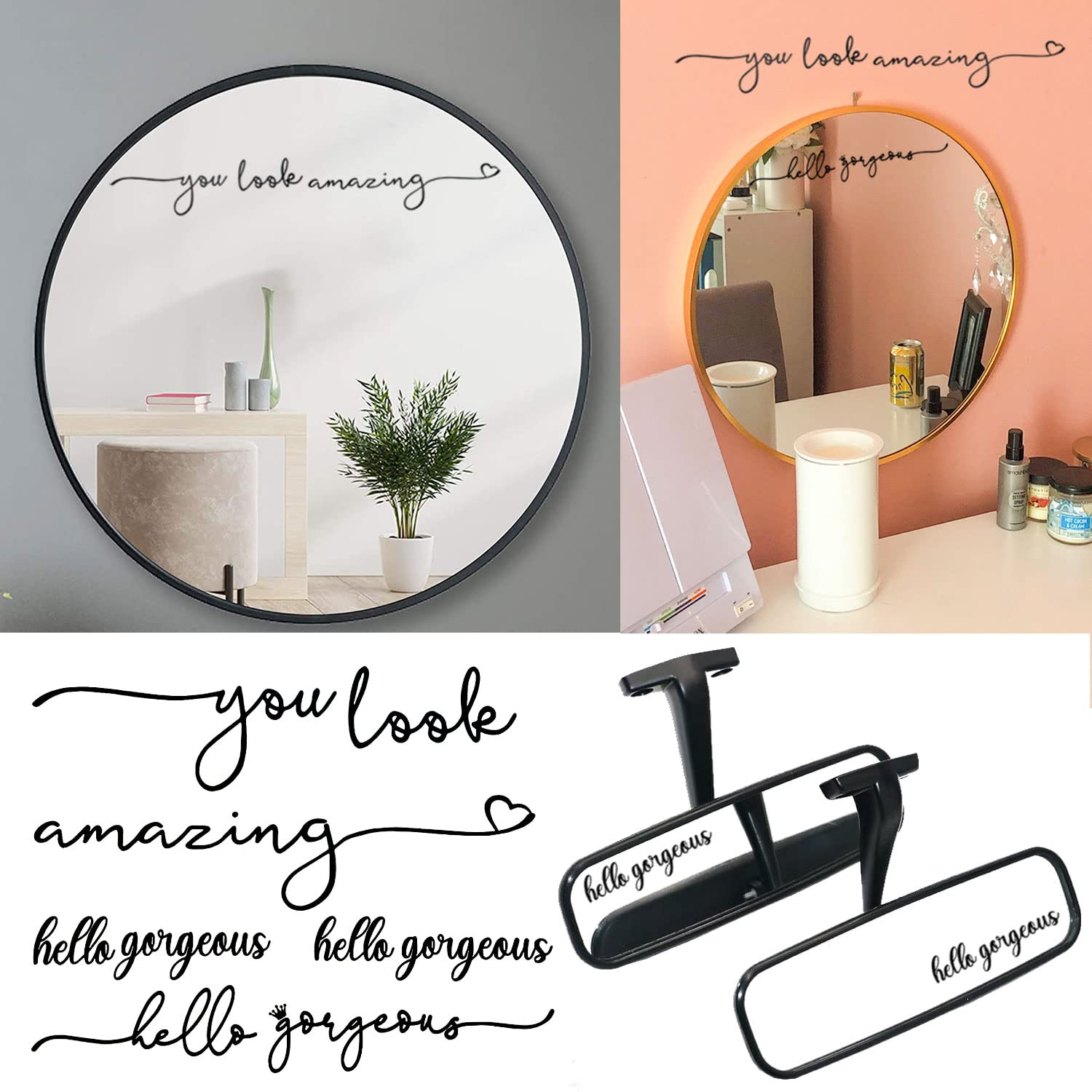 Buy 3 Style Mirror Decals Set You Look Amazing Mirror Decal Vinyl Decal