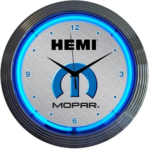 Neonetics Mopar Hemi - Reloj de pared de neón, 15 pulgadas