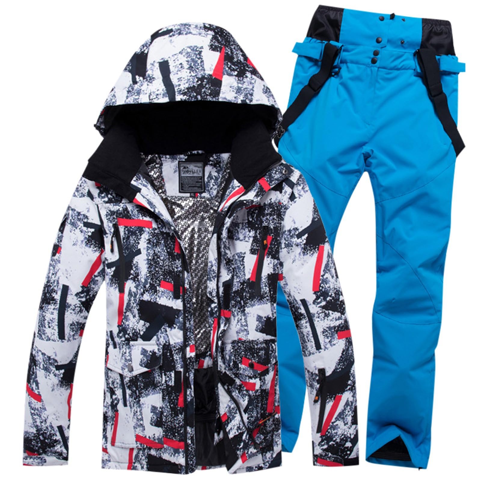 Generisch Herren Skianzug Set Winddichter Isolierter Schneeanzug Warme Winterbekleidung Snowboardjacke mit Hose