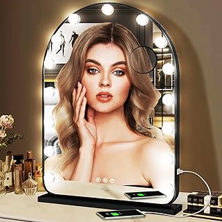 Hollywood Arch - Espejo de maquillaje negro c...