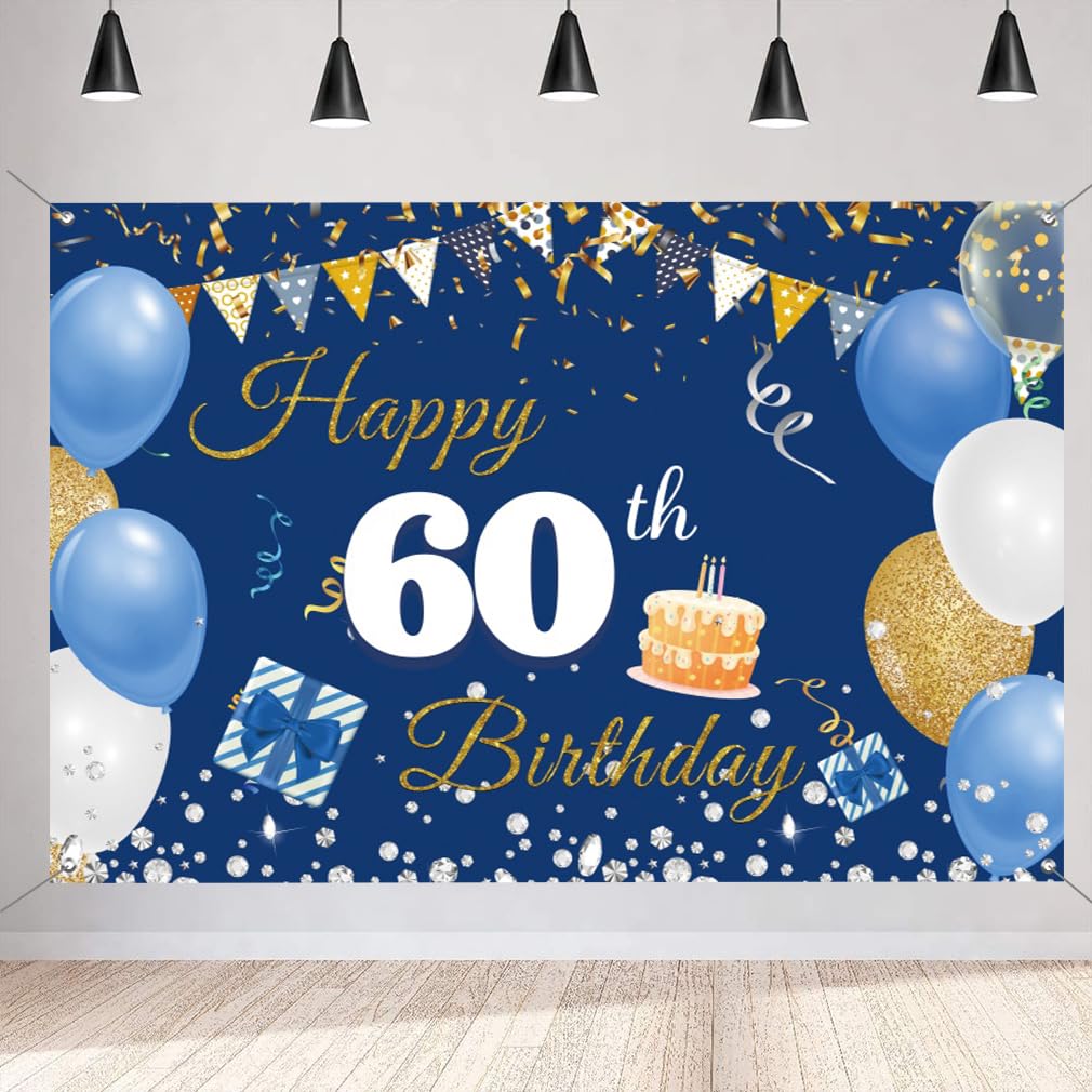 Striscione 60° Compleanno A Tema Rock And Roll – WeBenison – Decorazione Con Glitter E Chitarra Anni '60 - 4