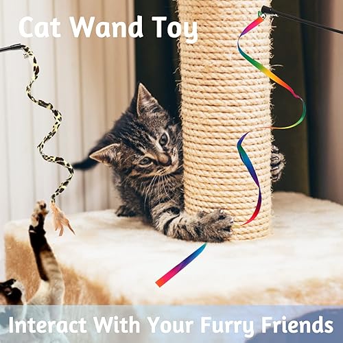 Miniatura 7 de Juguetes para gatos surtidos de juguetes para gatos, paquete de 26 juguetes para gatos, paquete variado para gatito, juguete de varita para gato,