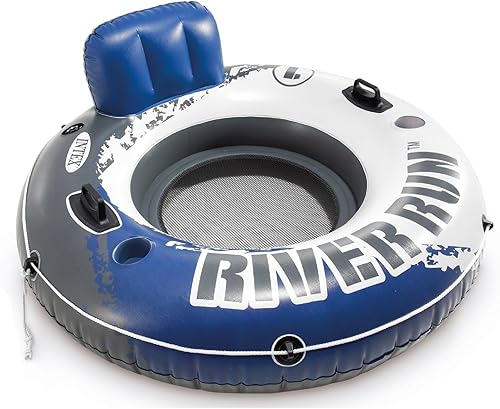 Miniatura 3 de INTEX River Run 1 - Flotadores flotantes inflables flotadores de piscina con capacidad de 220 libras, respaldo cómodo, portavasos integrados,