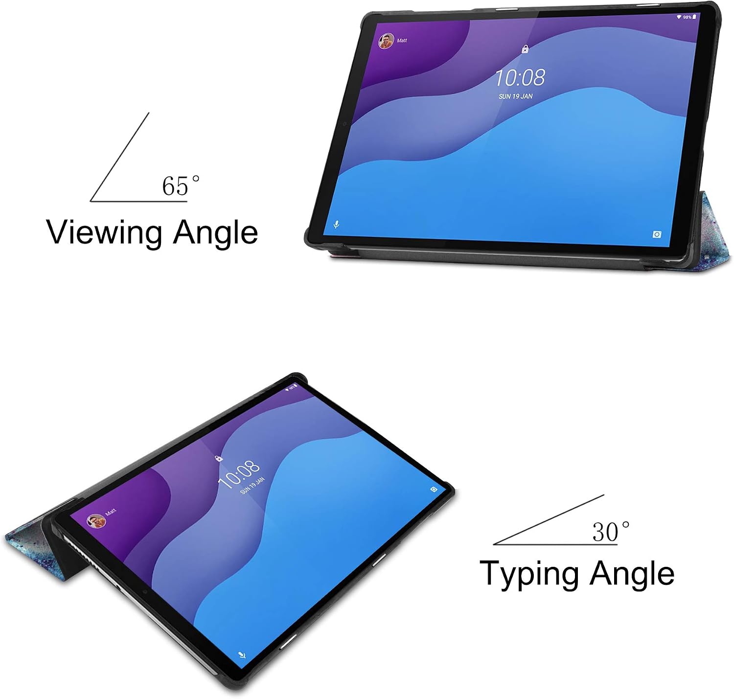 VOVIPO Lenovo Tab M10 HD (2nd Gen) 10.1 Tablet 2020 Case - Ultra Slim Stand Hard Shell Smart Cover For Lenovo Tab M10 HD (2nd Gen) 10.1 Tablet 2020 (TB-X306F-X306X) - Image 4