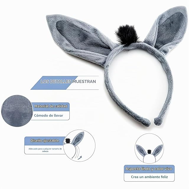 Foto 2 de 7 de Xrten Diademas Orejas de Animales, Disfraces con Accesorios Cosplay para Fiesta Carnaval