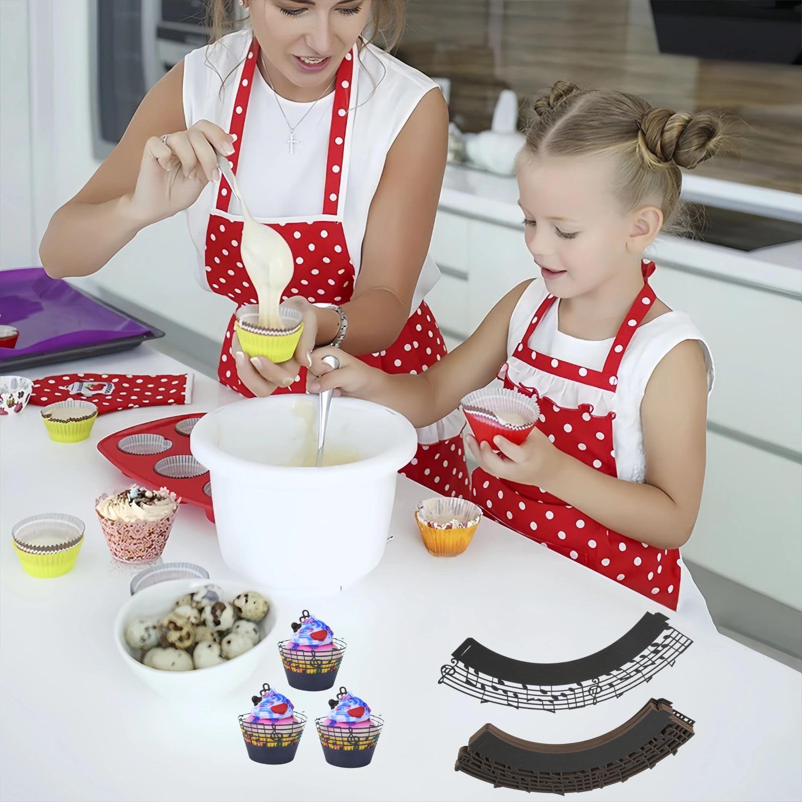 50 Pirottini In Carta Per Muffin E Cupcake - Coppette Gelato Riutilizzabili, Diametro 7 Cm, Altezza 5,2 Cm, Colori Rosa E Blu A Righe