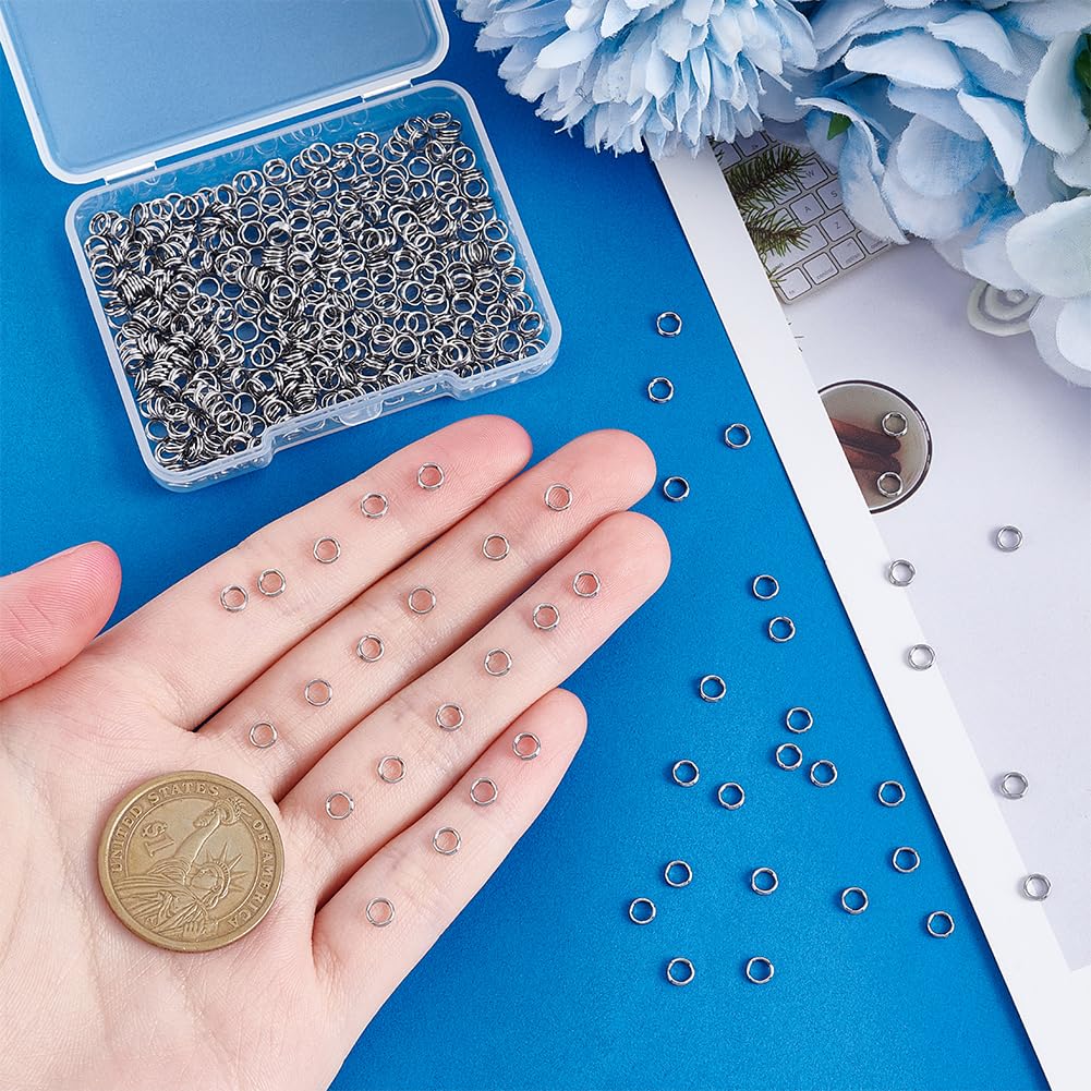 UNICRAFTALE 500Pcs 4mm Stainless Steel Split Jump Rings Double Loops Mini Key Rings Small Metal Connectors Rings for DIY Keychains Jewelry Necklaces Bracelets Earrings