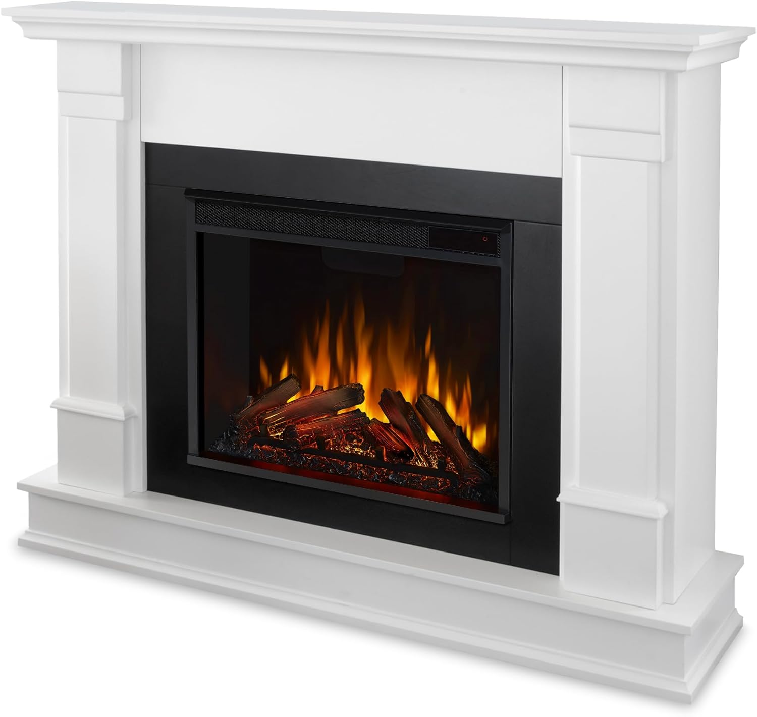 Real Flame Silverton 48” Electric Fireplace with Mantel for Living Room or Bedroom, Replaceable Fire...