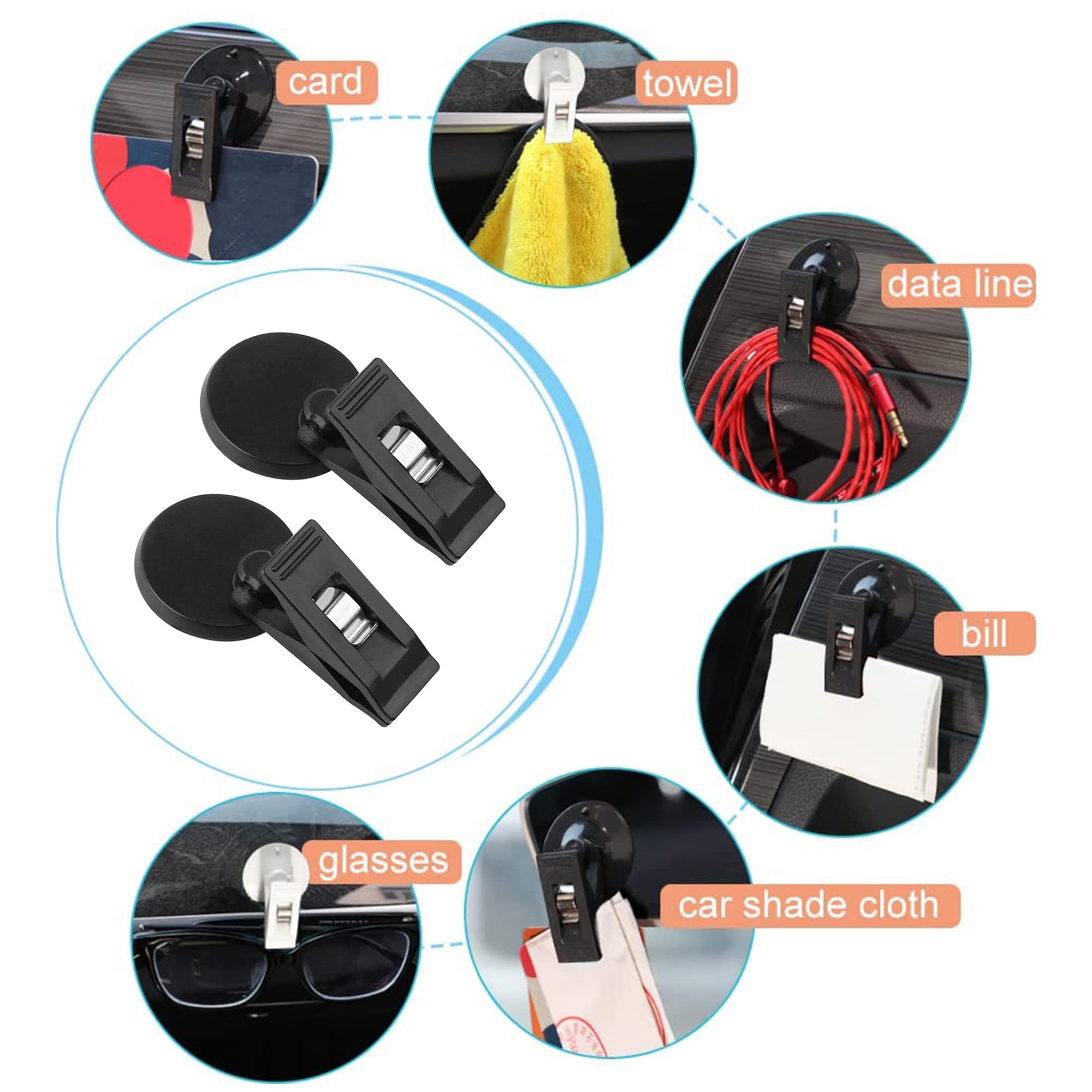 6 Pezzi permessi di parcheggio Porta biglietti Parabrezza porta biglietti parcheggio Porta note Finestrino auto Visiera parasole Occhiali Clip Card Morsetto per parabrezza e banconote per auto