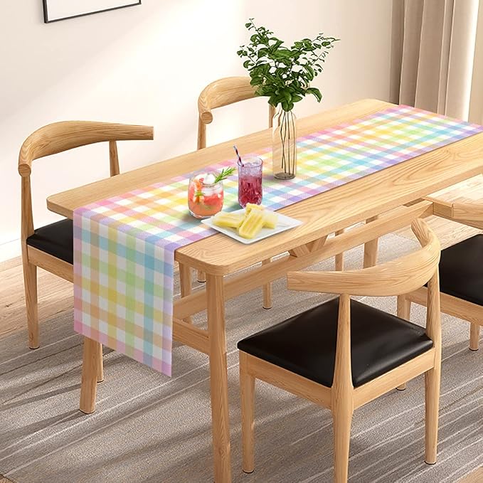 Easter Buffalo Plaid Table Runner | Farmhouse Spring Decor