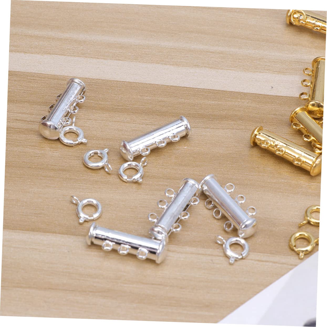 STOBOK 18piezas Conectores De Joyas Magnéticos De Latón De Cierre Deslizante Para Collares y Pulseras Incluye Doble Triple Plata