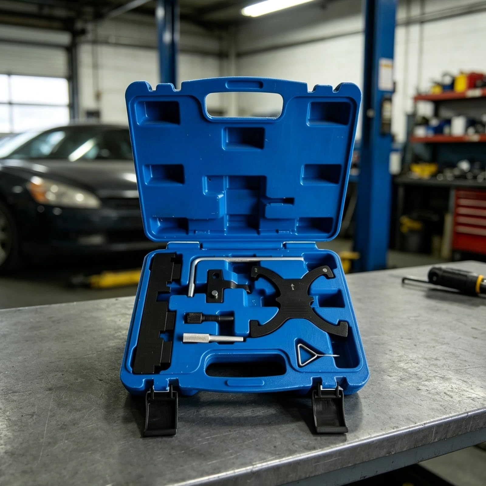 Colcolo Outillage Blocage Distribution Moteur Fixateur Cale Calage Pignon Cranté Clé Hexagonale L Mallette Rangement Interne Compartiment Séparé