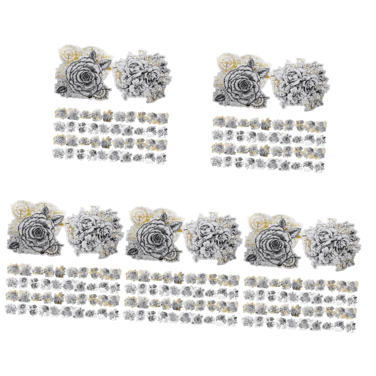 Angoily 5 Stück Retro Blumenaufkleber Aufkleber ästhetisch Briefpapier Aufkleber DIY tagebuch aufkleber Handkontoaufkleber Zubehör für Sammelalben Retro-Blumenaufkleber Lackmuspapier