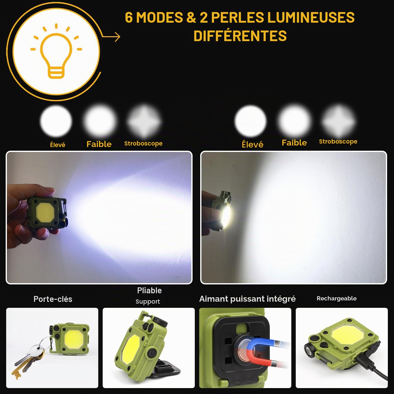 Lampe Torche LED Ultra Puissante, 1,000,000 Lumens Lampe De Poche, Torche LED Puissante Rechargeable, Lampe Torche Puissante, XHQ99.2 Torche à Haute Luminosité, Pour Camping Randonnée Urgence