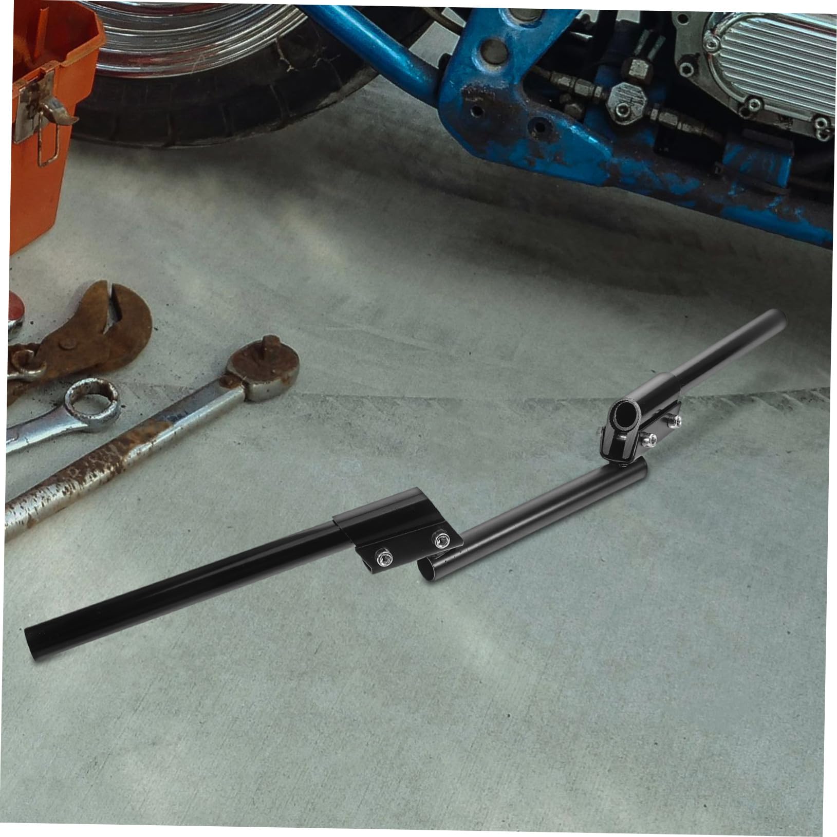 Guidon de Moto Barre d'Équilibre Indépendante Guidon Traversant Noir pour Motos Polyvalentes