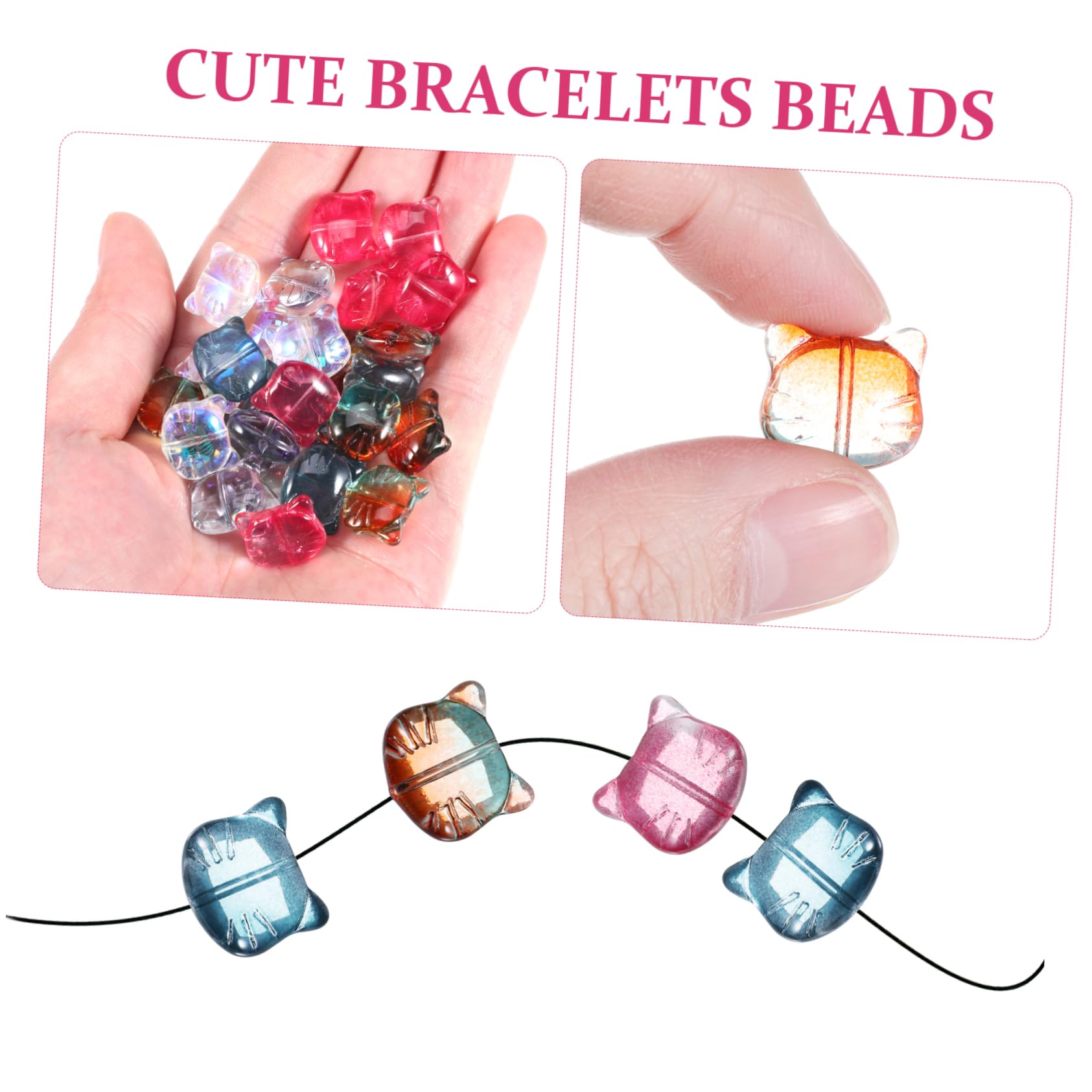 jojofuny 250piezas Cuentas De Gato Para Pulseras Cuentas De Animales Sueltas Con Para Manualidades y Joyería Infantil