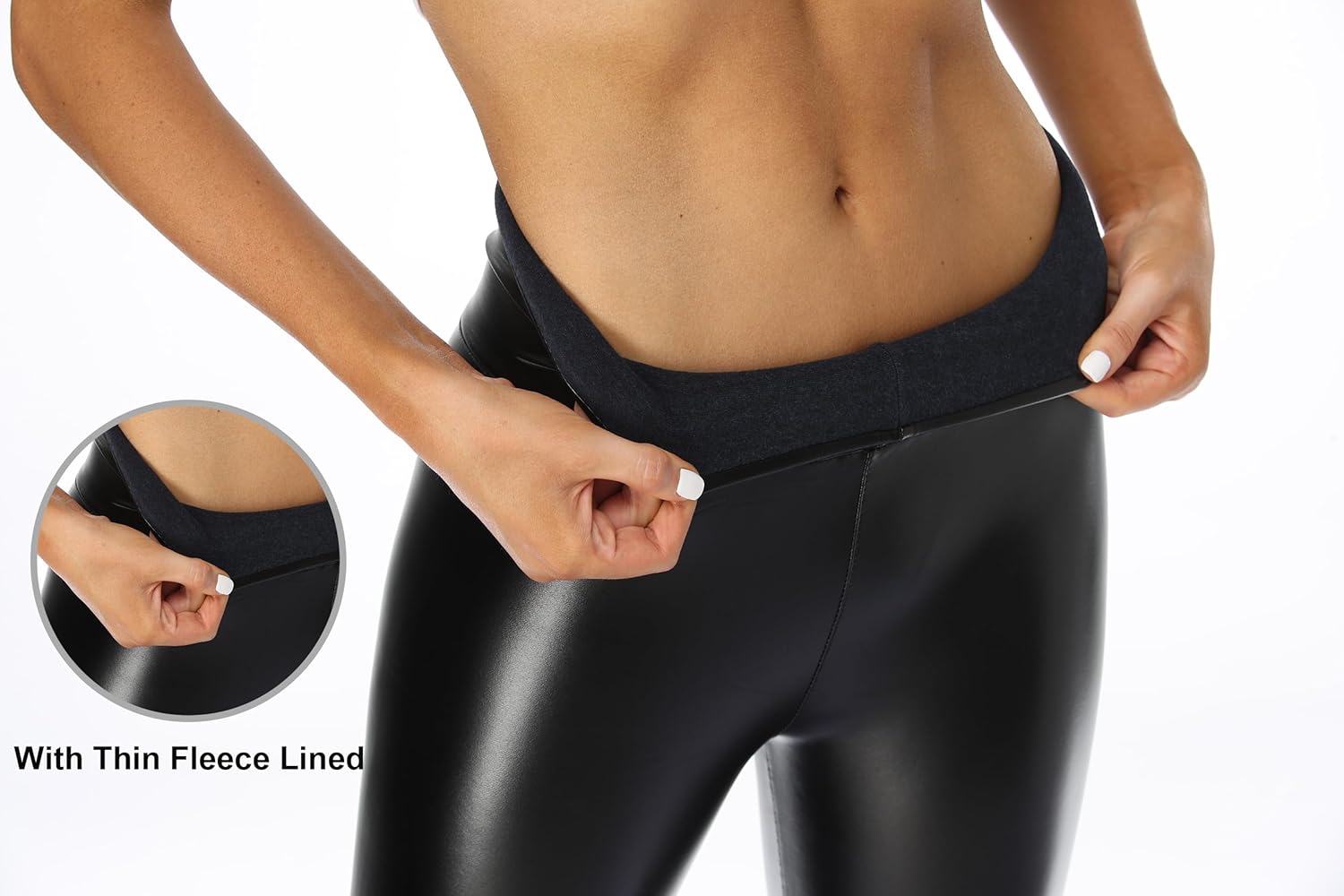 Women's Faux Leather Leggings High Waisted Leather Pants Tummy Control PU Slim Comfy Sexy Pleather Pants Tights - Image 5