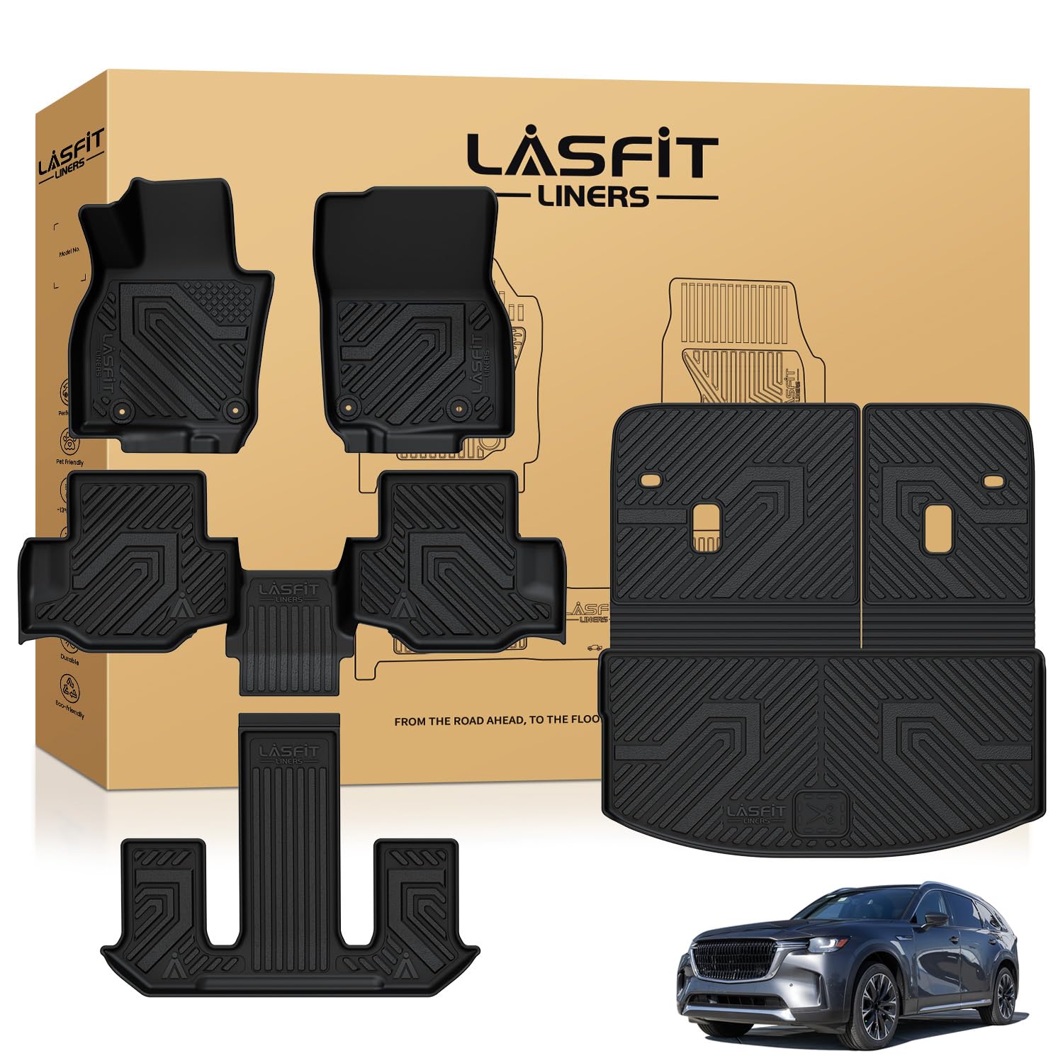 Amazon.com: LASFIT Floor Mat & Trunk Mat for Mazda CX-90/CX90 PHEV