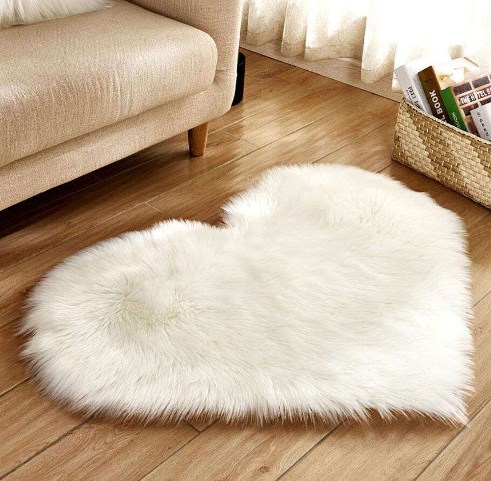 Faux Lammfell Teppich Kunstfell Matte Sofa-Deco 29 (Weiß, 30 * 40) Küche, Haushalt & Wohnen