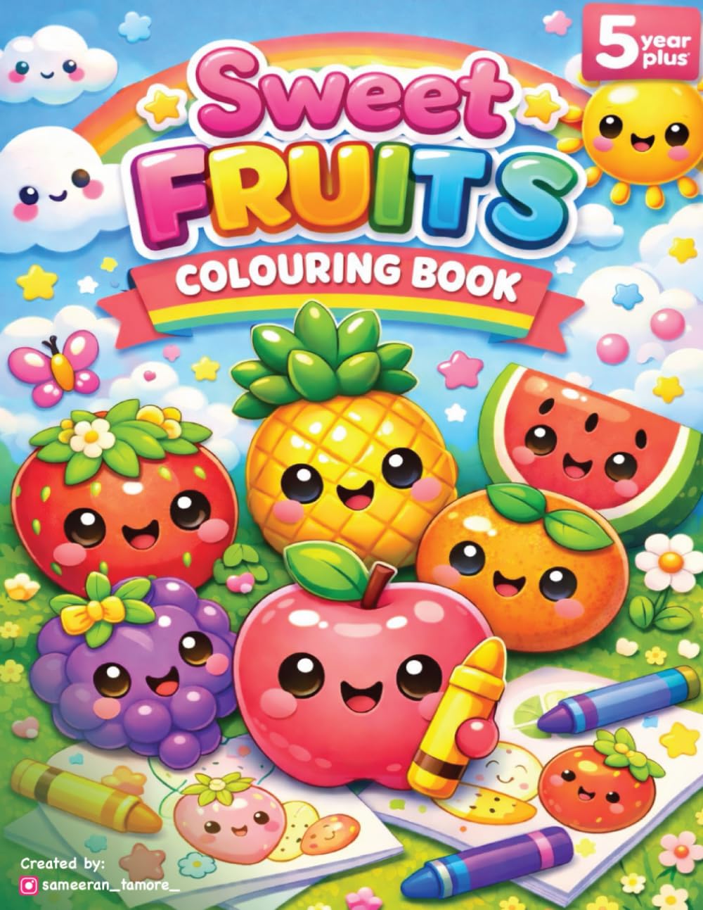 Sweet Fruits Colouring Book: 31 Days of Cute Fruits Colouring Fun for Kids