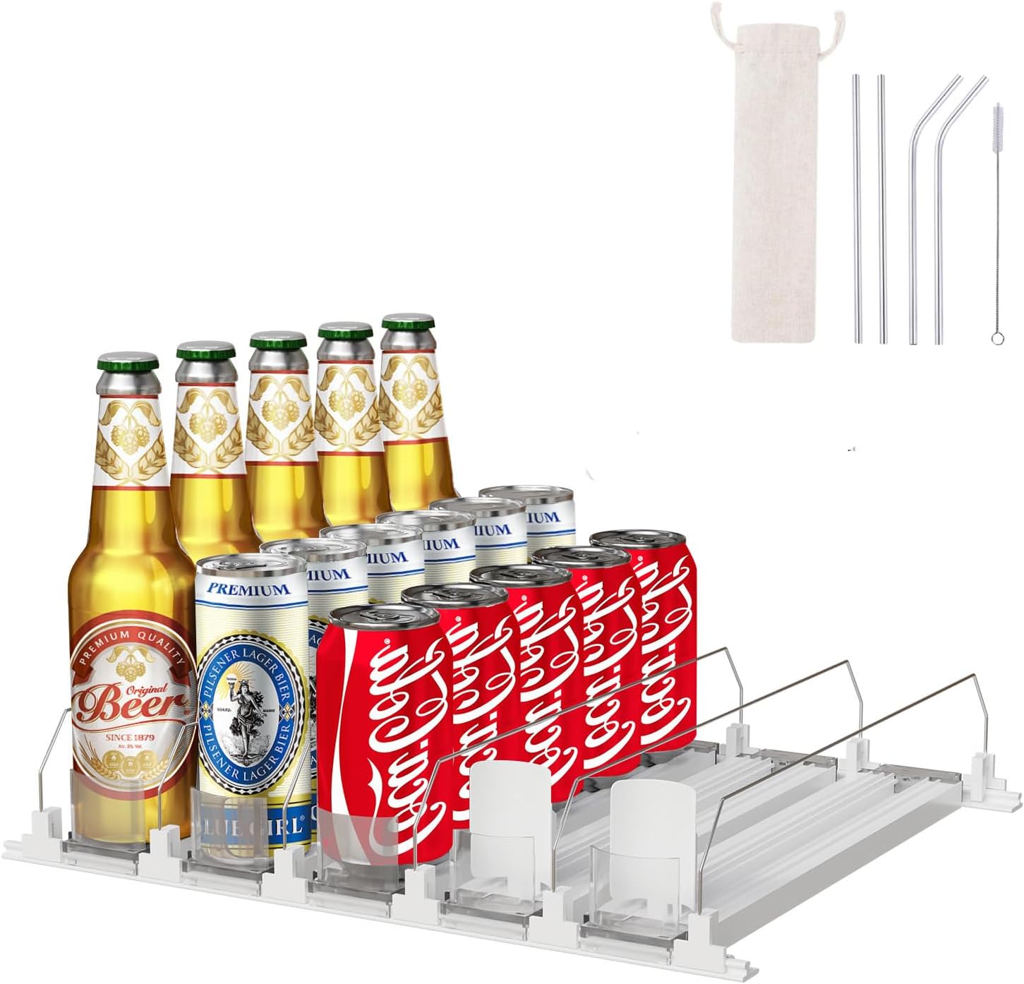 Amazon.com: BGSIME Drink Organizer for Fridge with Automatic Pusher ...