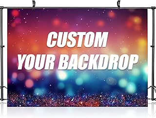 Custom Backdrop Personalized Backdrop Picture Customize Customized Back Drop Banner Custom Made Photo Backdrops Customizable Design Your Own Logo for Photography Gift Christmas Birthday (6x6FT)