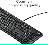 Vista 3 de K120 teclado ergonómico de escritorio con cable USB negro, Negro