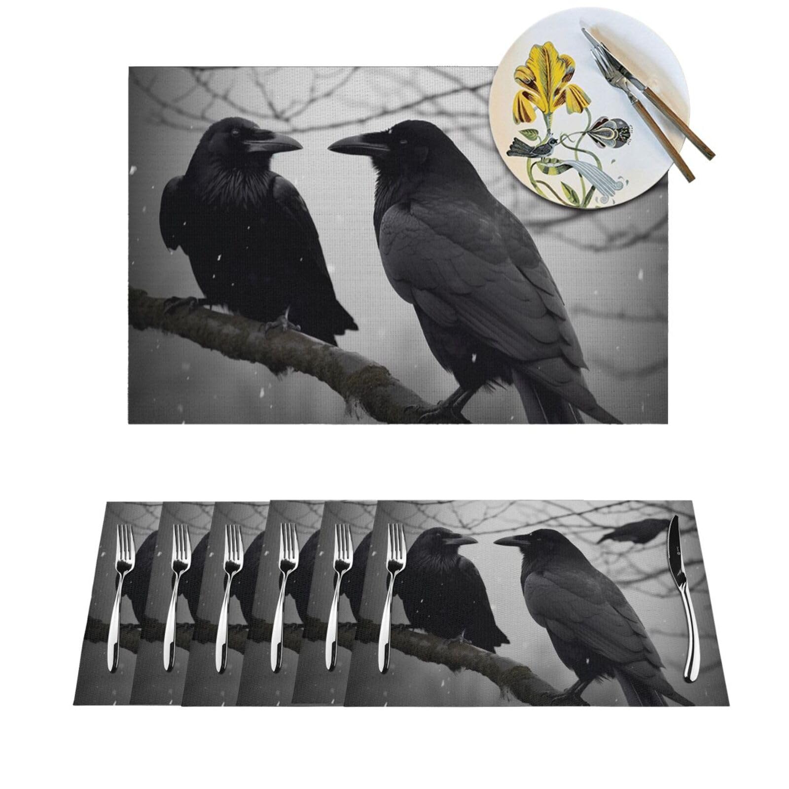 Sets de table tissés anti-chaleur PVC antidérapant lot de 6 pièces