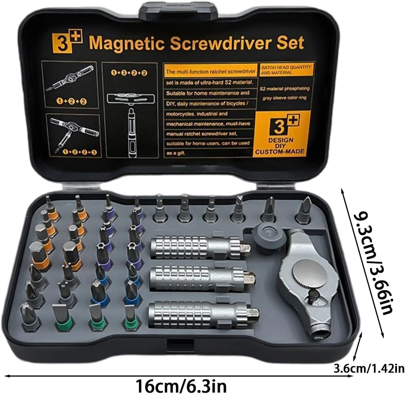 Magnetic Ratchet Screwdriver Set - Magnetic Portable Tool with Detachable Handle | Computer Tools Repair Set,for Electronics, Computer, Phone, Battery, Devices, Car, Truck, Bicycles, Vehicle, Home, Of