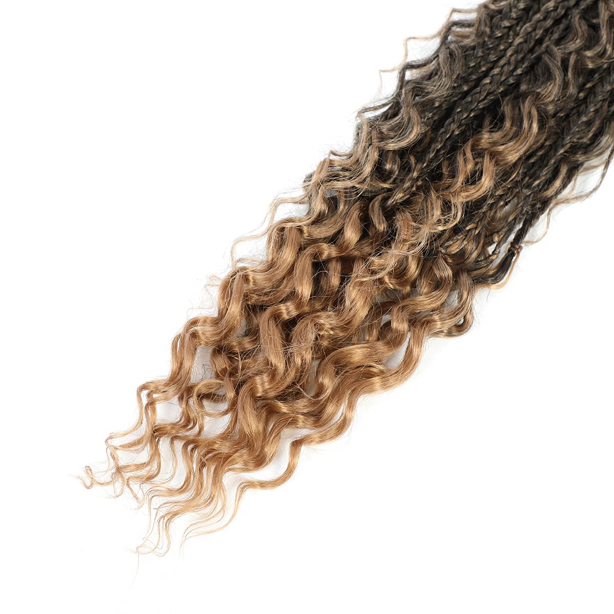 Crochet Box Braids Curly Ends 144 Strands 22 Inch Bohomian Crochet Braids Box Braids 3X Goddess Box Braids Crochet Hair Synthetic Crochet Braids Hair Extensions (22inch-6pack, T27)