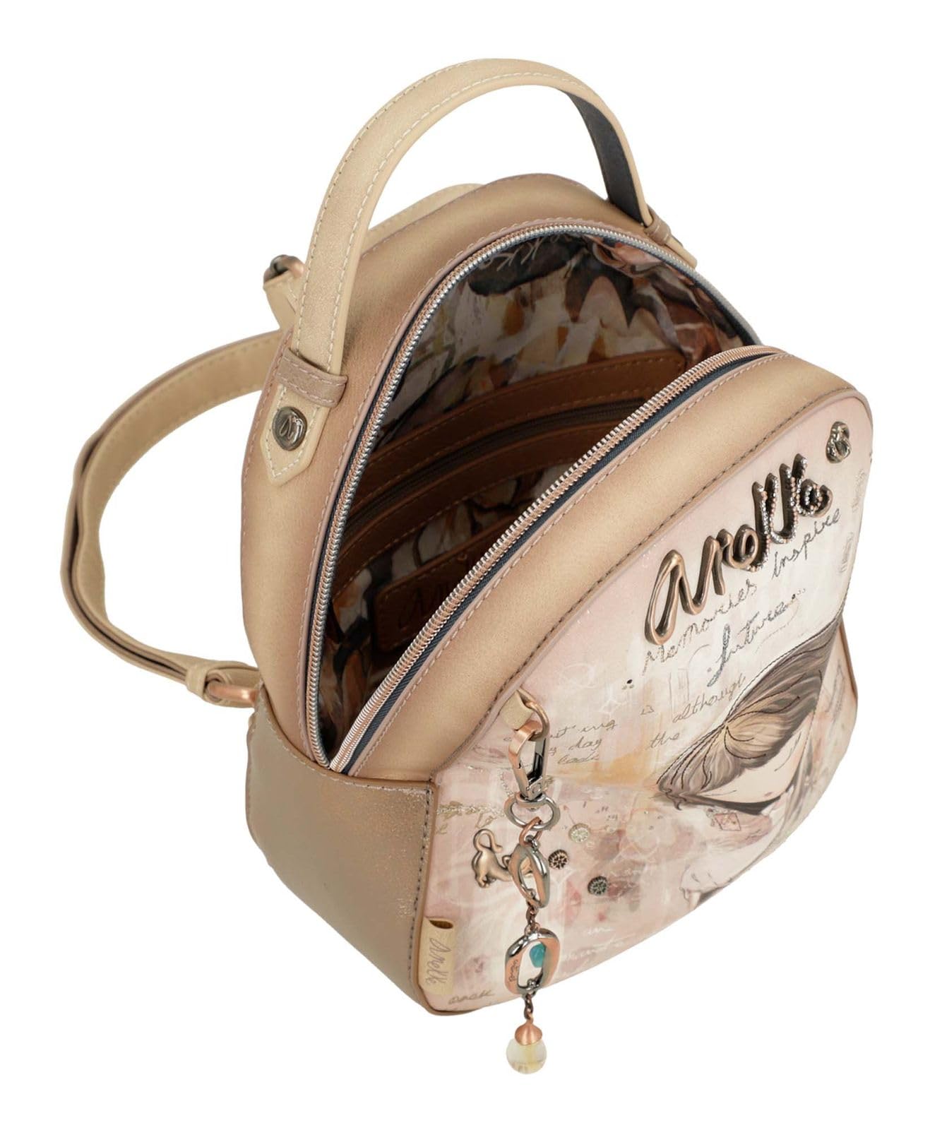Anekke Mochila Pequeña de Paseo Memories - Compacta y Ligera con Estilo Bolsillos Interiores y Traseros | Medidas: 19x23x8 cm