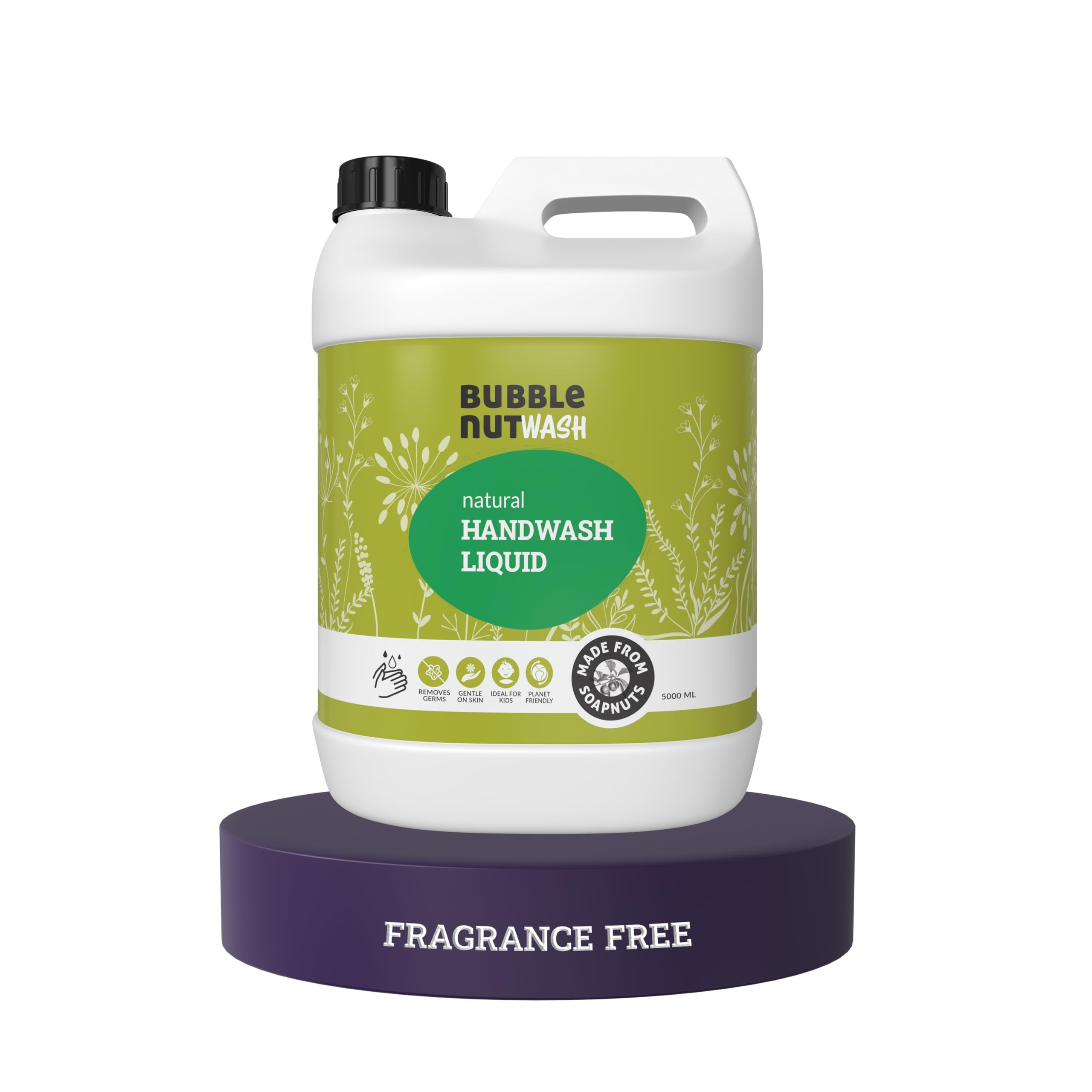 Handwash Fragrance Free, Unscented, Free and Clear, Natural paraben free & Sulphate, SLS free Hand Wash (5 Litres), Hypoallergenic, Sensitive Skin, Moisturising, with Neem,Vegan