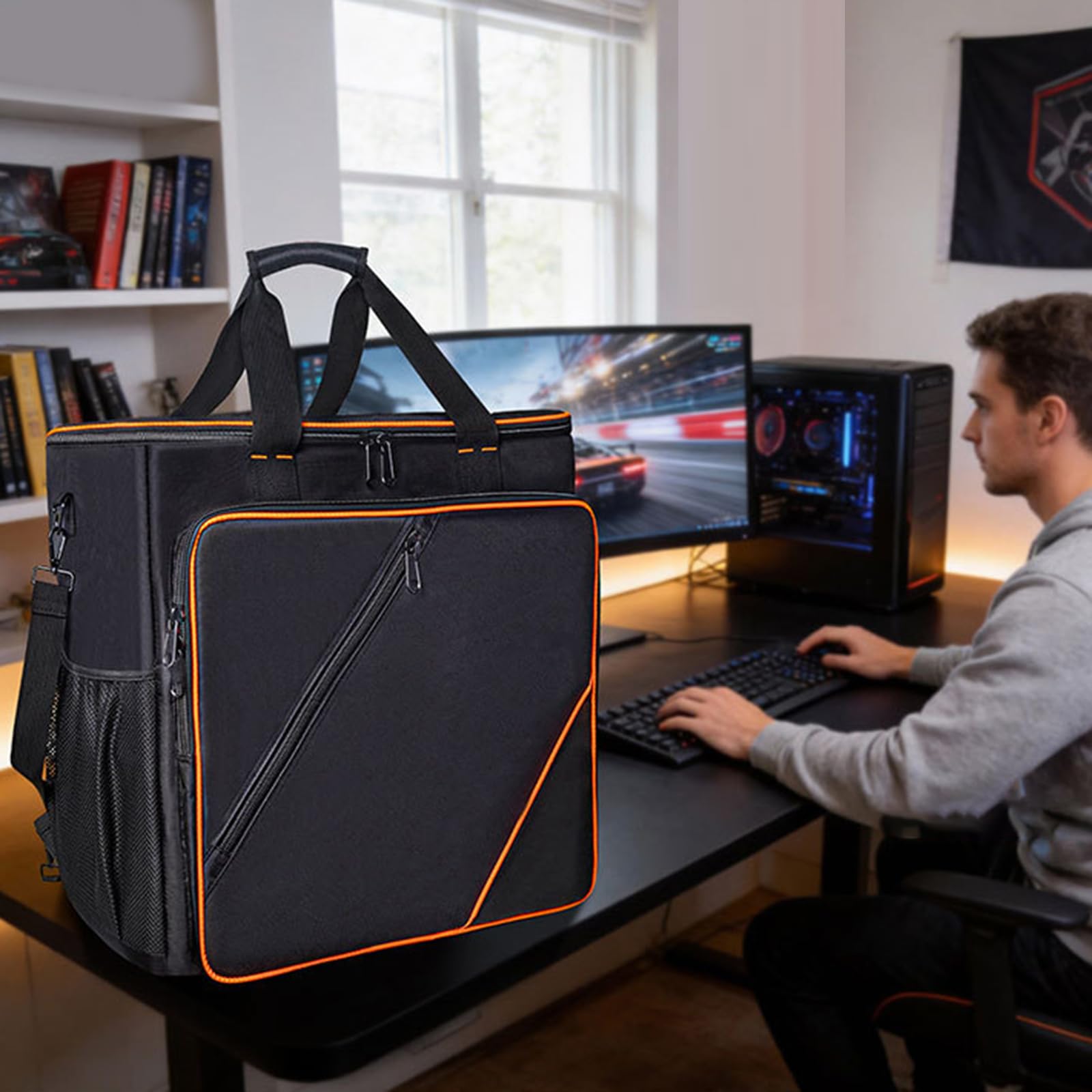 Bolsa de transporte profesional para computadora de escritorio para transportar accesorios de teclado, bolsa portátil