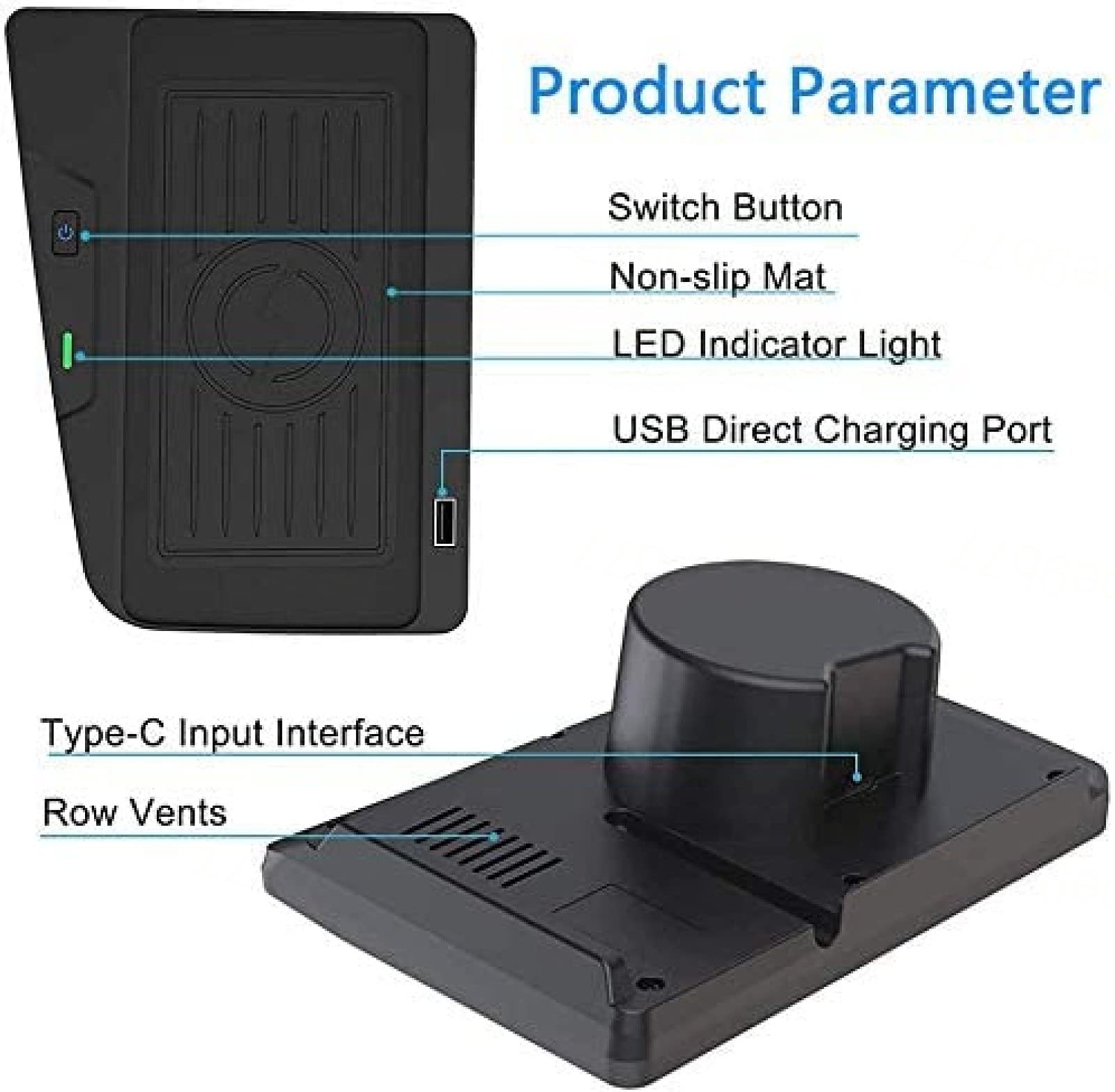 Caricabatterie wireless rapido per auto, per BM Serie 3 2016-2018/BM 4 Serie 2018-2020 Pannello accessori console centrale Pad di ricarica wireless a induzione rapida da 10 W per 11 Max XS XR X 8, qu