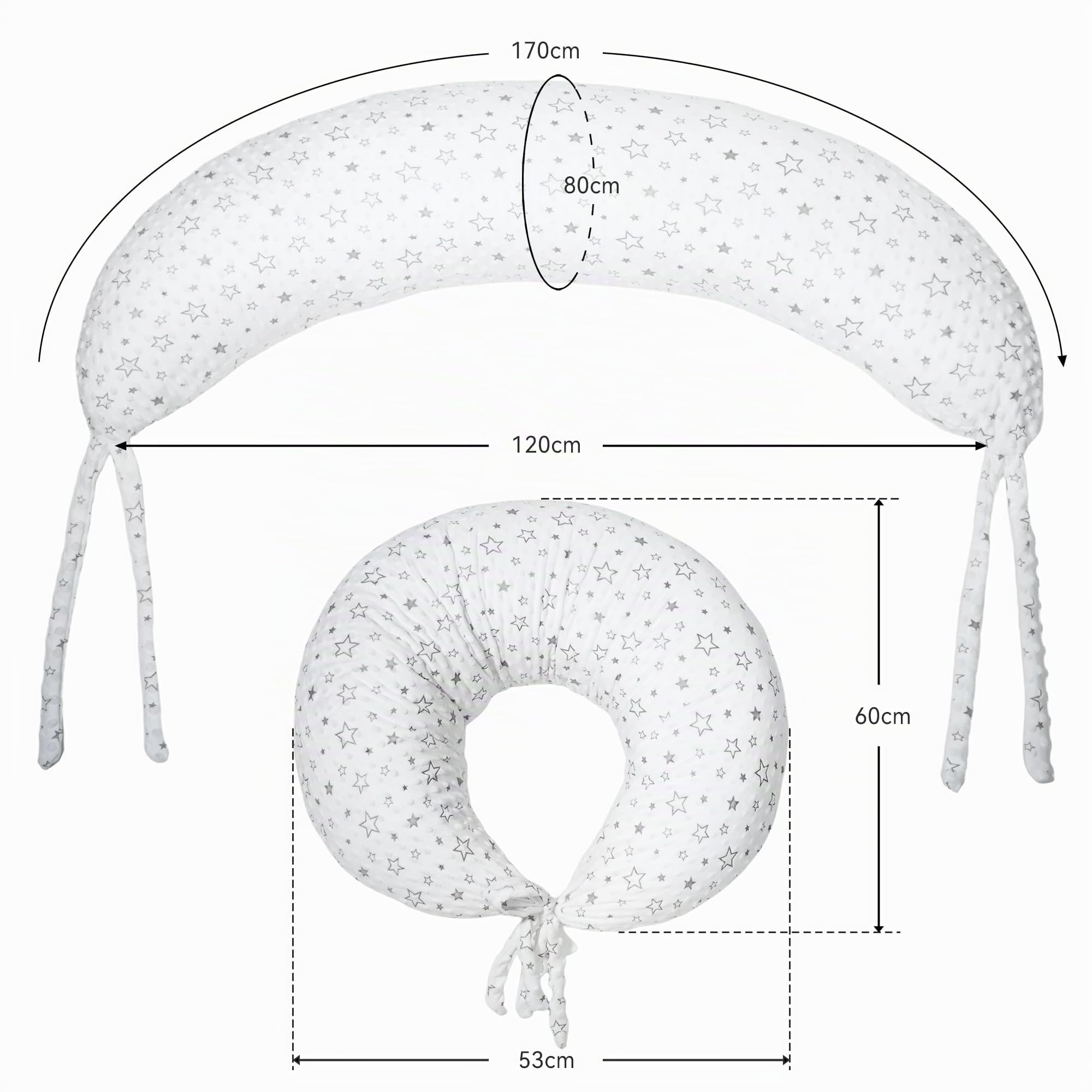 DancesCat 170CM Coussin de Grossesse Dormir, XXL Coussin Allaitement, Coussin Dallaitement et de Grossesse avec Housse Lavable, Coussin Allaitement Bebe, Dormir, Allaiter