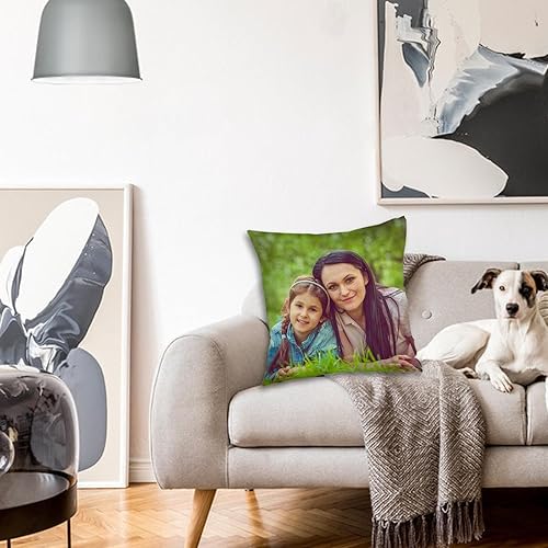 Miniatura 2 de Kufutee Custom Decorative Pillow Case with PhotopicuterLogoNameThrow Pillow Cover for Home Sofa Couch Living Room (Mom)