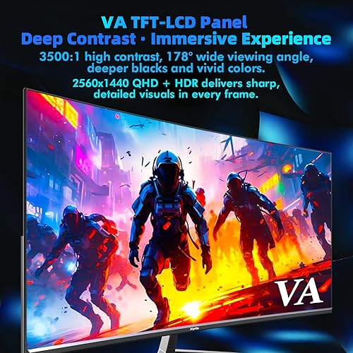 Miniatura 5 de Monitor para juegos, monitor de computadora curvo de 32 pulgadas, monitor curvo para juegos QHD (2560 x 1440) 180 Hz, monitor curvo con múltiples