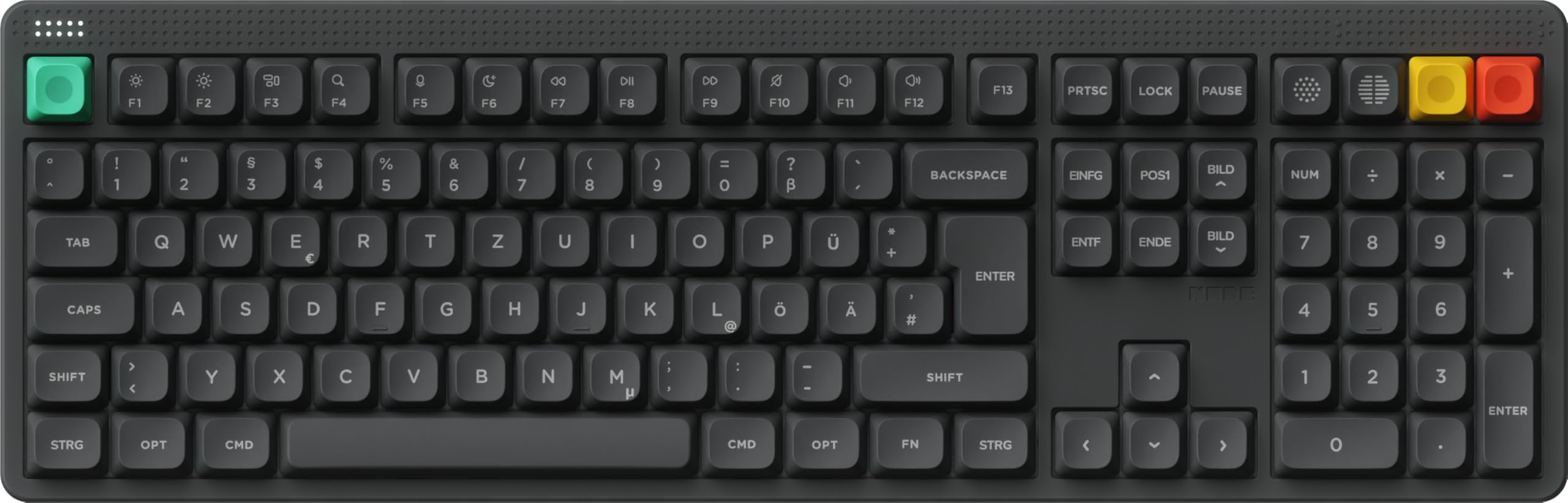 nuphy Node100 - Tastiera meccanica wireless da gioco (layout tedesco) | Tastiera personalizzata sostituibile a caldo, 109 tasti, supporta gesti touch, Bluetooth/2,4 GHz/USB-C