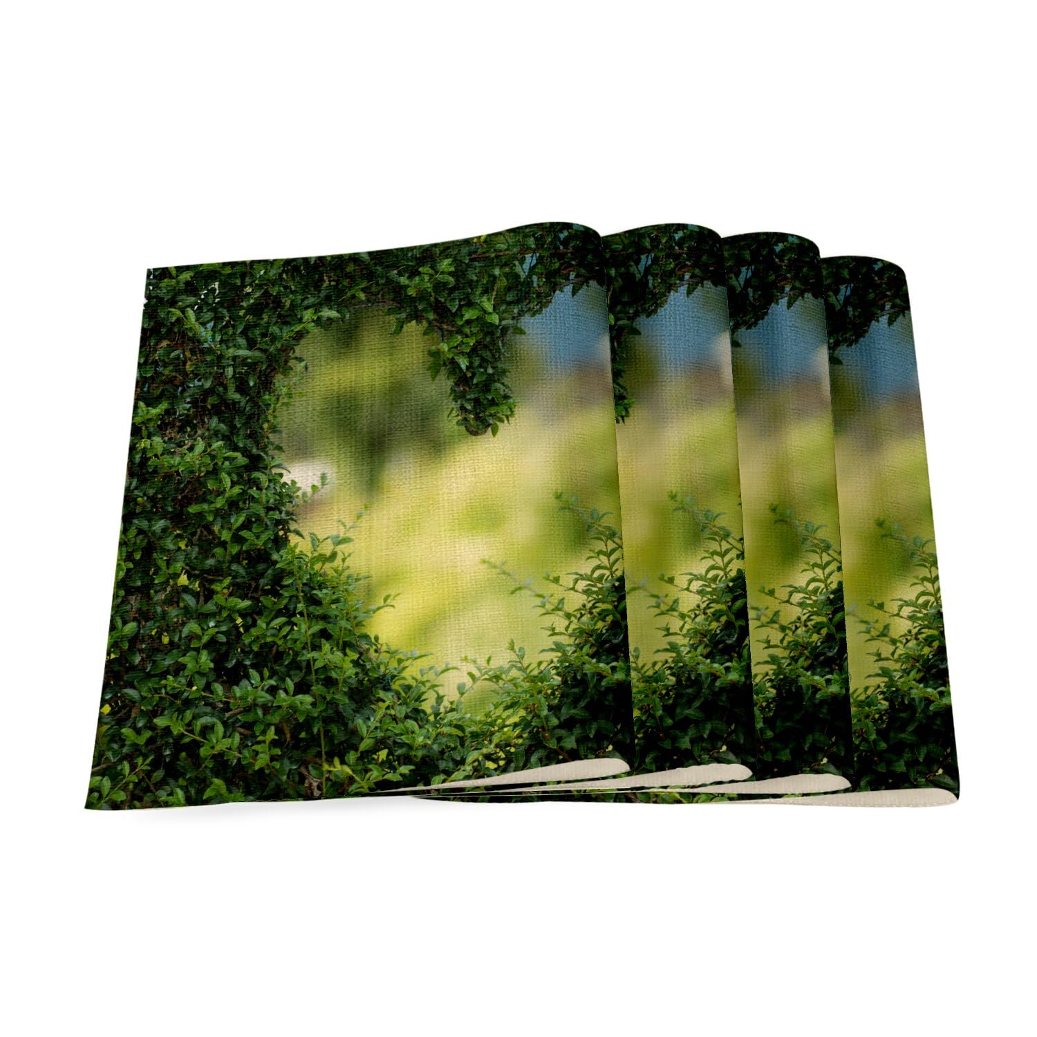 Set de table en lin haut de gamme grand format avec motif artistique Coeur de Buis