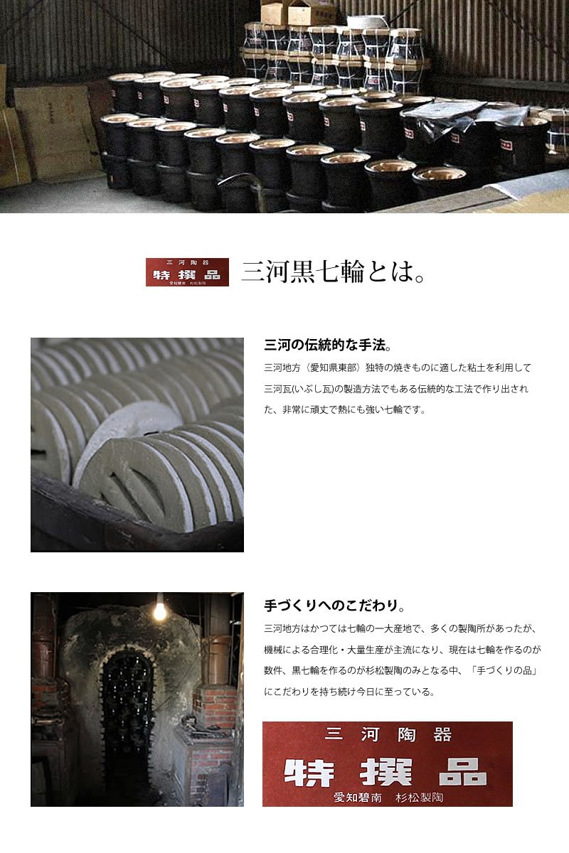 Amazon.co.jp: 杉松製陶 三河黒七輪 極太ステンレス網 高さ調整