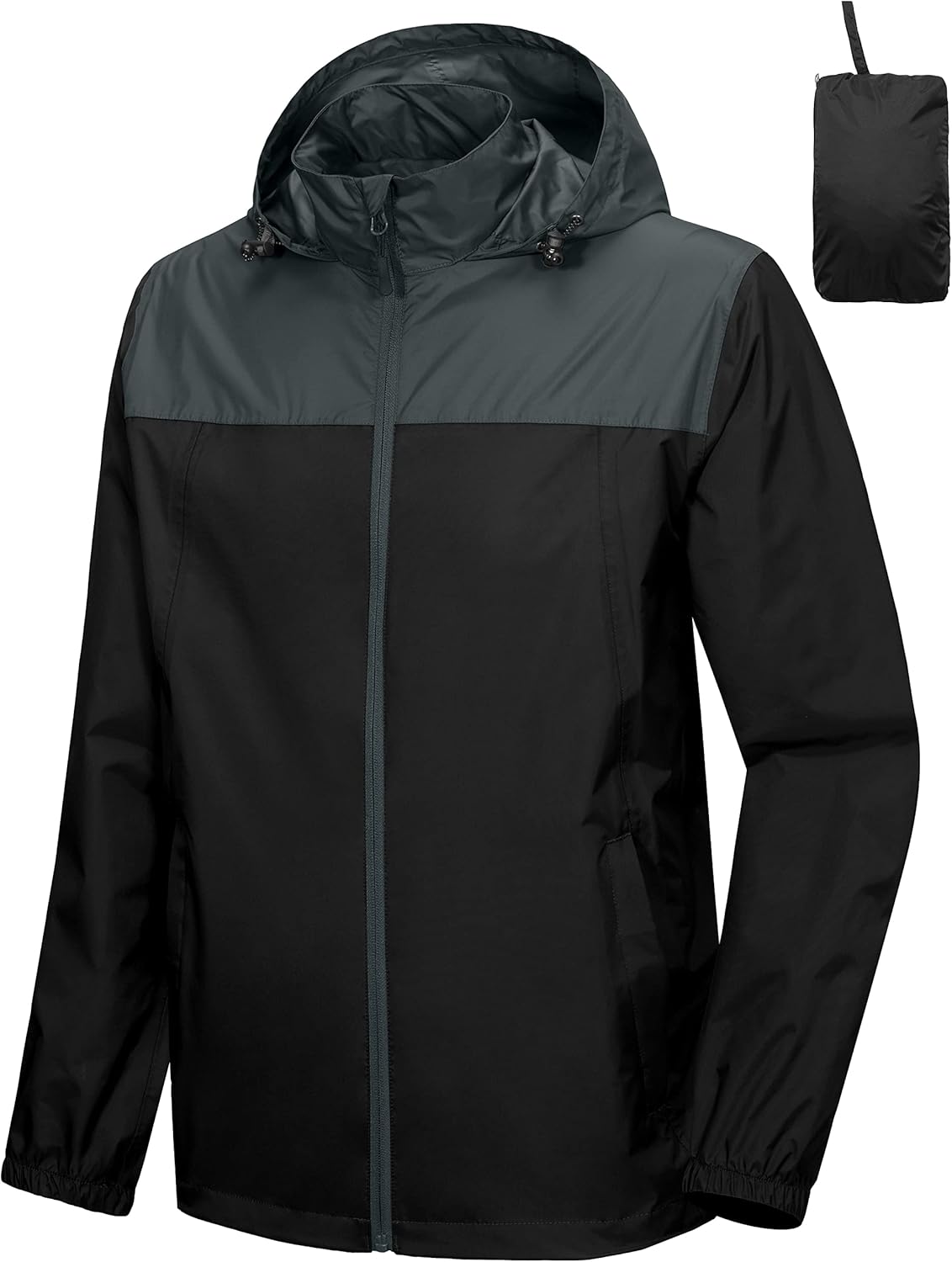 Little Donkey Andy Mens Packable Waterproof Ultralight Rain Jacket Lightweight Hooded Raincoat Hiking Travel