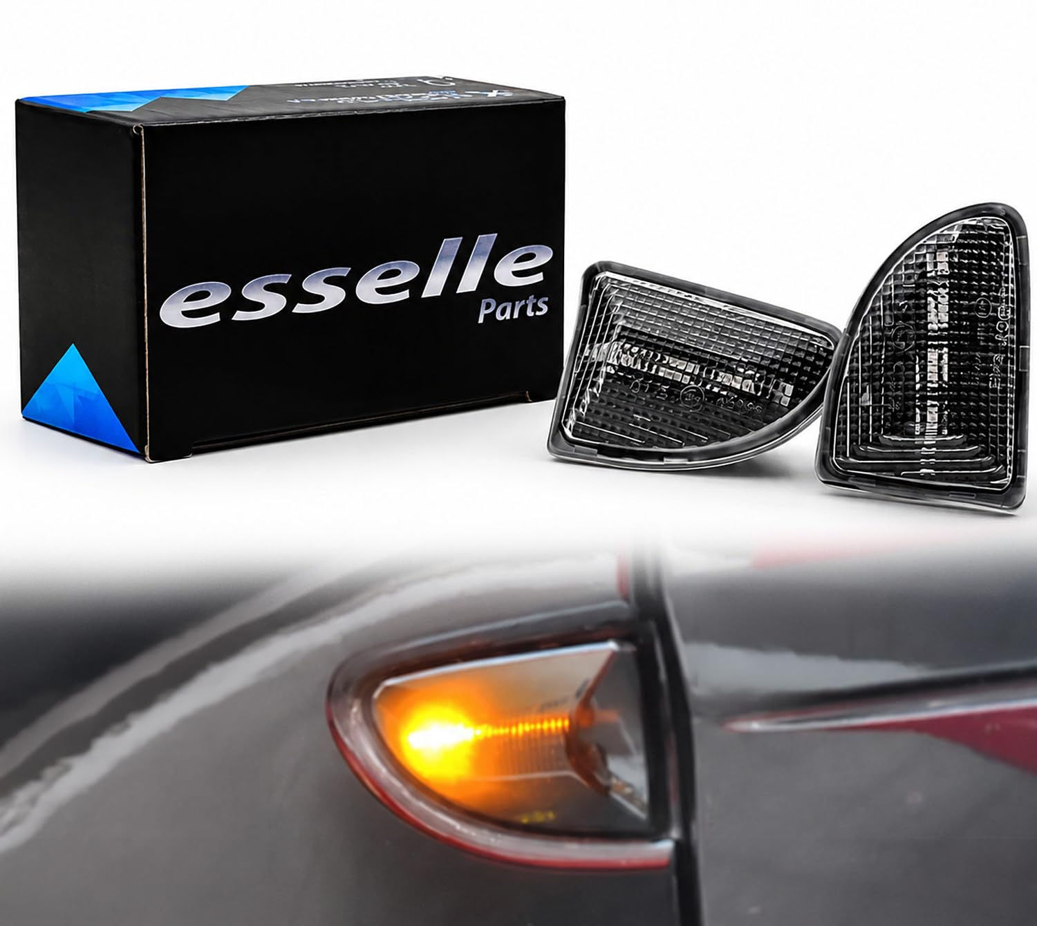 Coppia Frecce Laterali Trasparenti Progressive Dinamiche a LED per Smart Fortwo 451, Plug and Play Canbus Nessun Errore