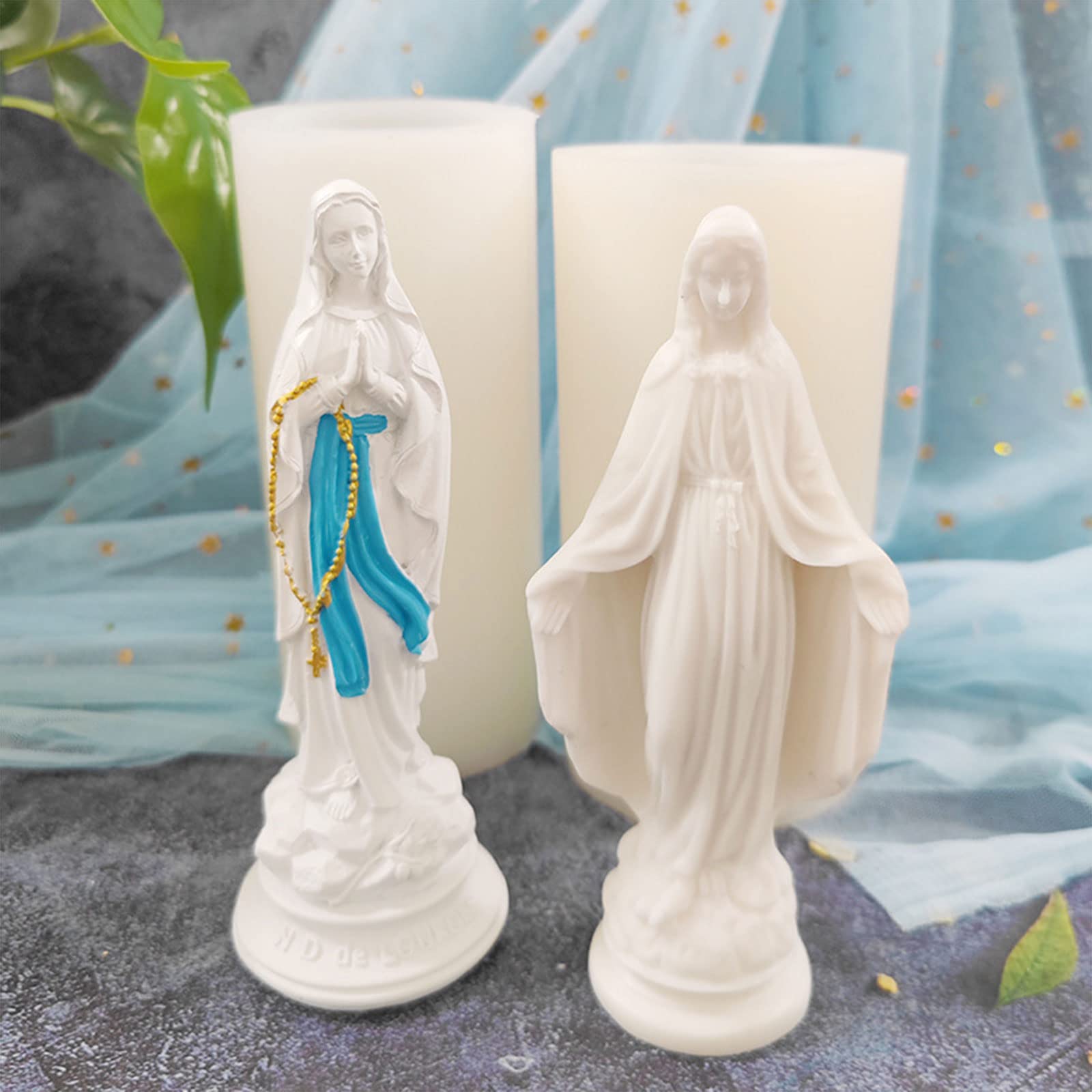 Sugarcraft - Molde de silicona 3D con forma de Virgen María y dibujos animados de silicona de grado alimenticio