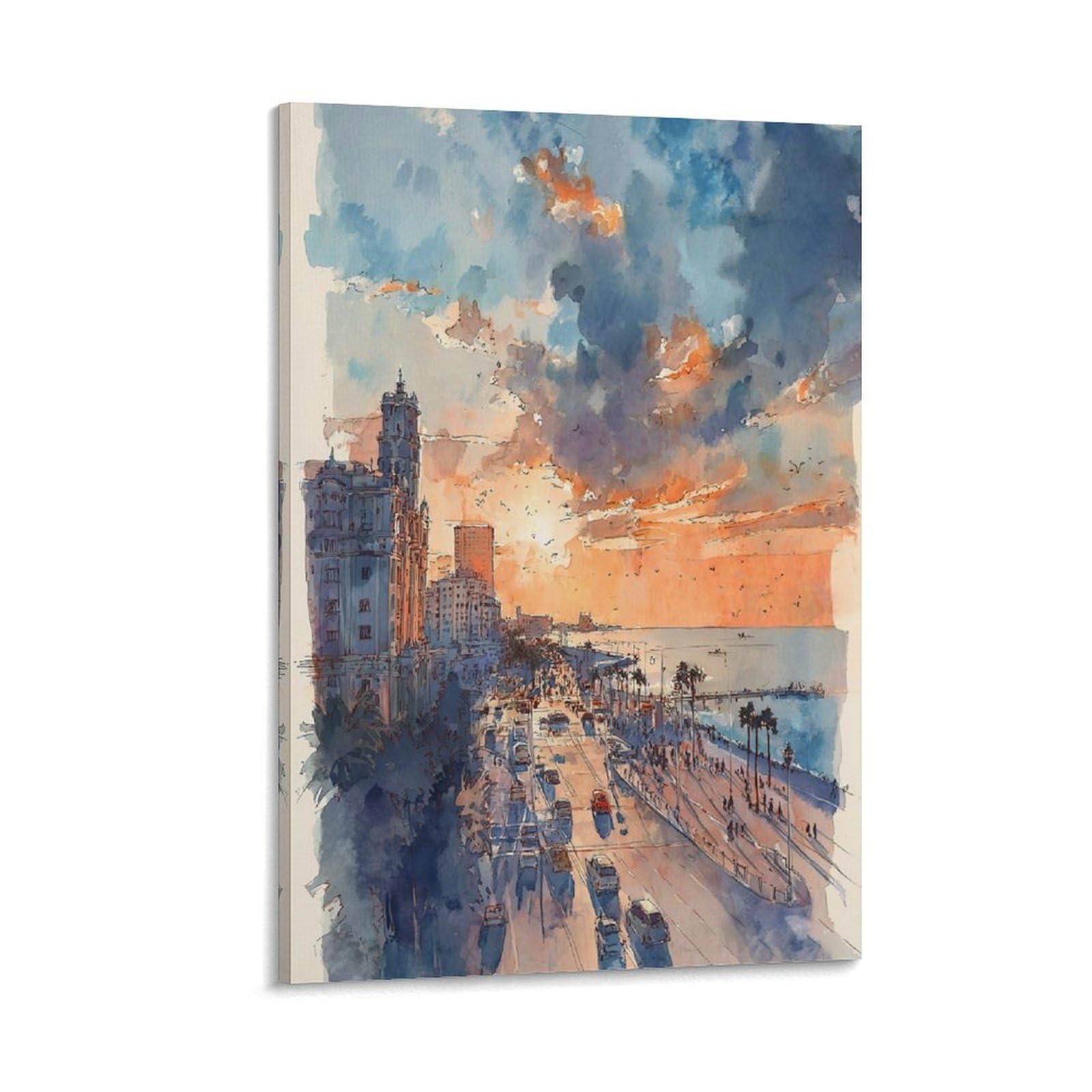San Diego 24x36inch(60x90cm) Vintage Travel Poster Watercolor Canvas Art