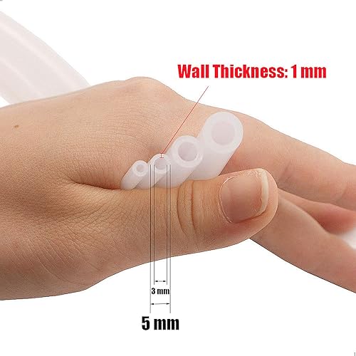 Miniatura 2 de Tubo de silicona de 18 pulgadas (0.118 in) de diámetro interior x 316 pulgadas de diámetro exterior flexible transparente de goma de silicona