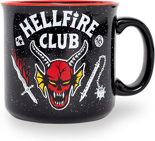 Miniatura 1 de Silver Buffalo - Taza grande de cerámica de Stranger Things Hellfire Club, 20 onzas